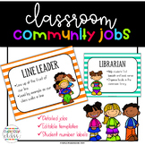 Classroom Community Jobs: Rainbow Stripes {Editable}