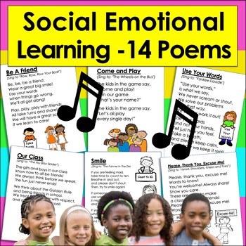 Preview of Classroom Community Poems and Songs Social Emotional Learning World Kindness Day