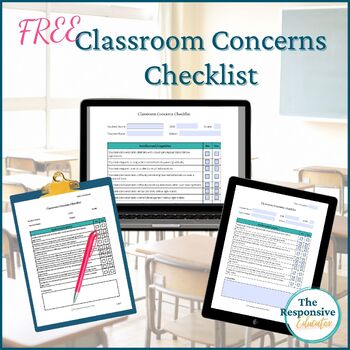 Classroom Concerns Checklist by The Responsive Educator | TPT