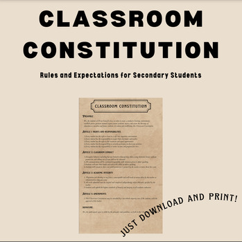 Preview of Classroom Constitution