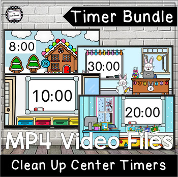 Preview of Classroom Countdown Timers with Clean Up Music Digital File Growing Bundle