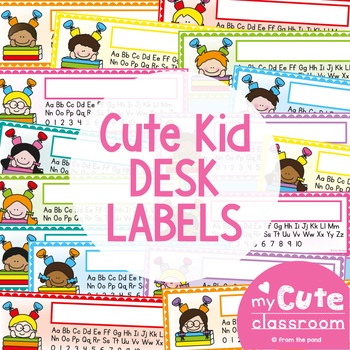 Desk Name Alphabet Plates Cute Kids Editable Version Included
