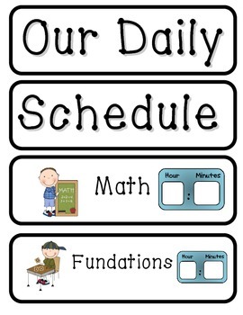 Classroom Daily Schedule by Title I Heroines | TPT
