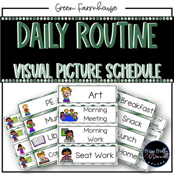 Classroom Daily Schedule: GREEN FARMHOUSE Color Palette by Miss Molly ...