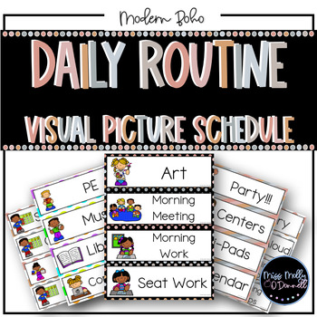 Classroom Daily Schedule: MODERN BOHO Color Palette by Miss Molly ODonnell
