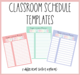 Classroom Daily Schedule Template