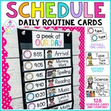 Classroom Daily Visual Schedule Cards EDITABLE | Class Schedule