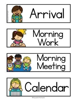 Classroom Daily Visual Schedule Cards EDITABLE | Class Schedule | TPT