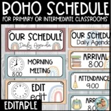 Classroom Daily Visual Schedule EDITABLE Cards BOHO RAINBO