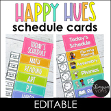 Editable Class Schedule Cards - Bright and Colorful Classr