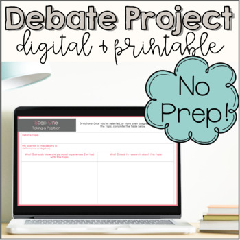 Preview of Classroom Debate Project | Digital Google Slides & Printable | Debate Unit