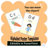 Classroom Decor | 26 Editable Alphabet Posters | Movable A