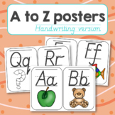 Classroom Decor A to Z posters with handwriting guide lines