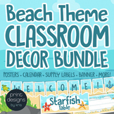 Classroom Decor Beach Theme BUNDLE - Posters, Banners, Lab