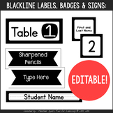 Classroom Decor - Black Ink only, Editable - LABELS FOR EV