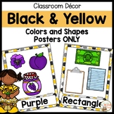 Classroom Decor: Black and Yellow Color and Shape Posters