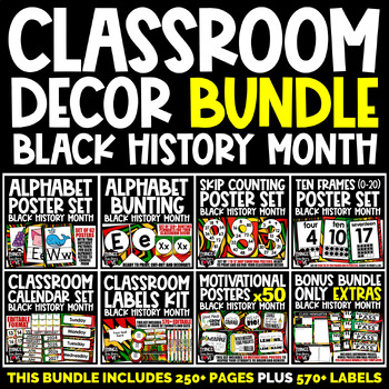 Preview of Classroom Decor Bundle - BLACK HISTORY MONTH CLASSROOM DECOR