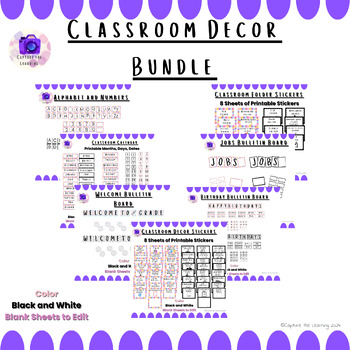 Preview of Classroom Decor Bundle-Color and Black and White