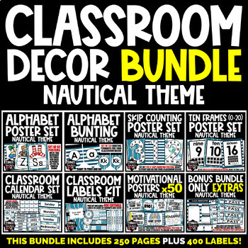 Classroom Decor Bundle NAUTICAL CLASSROOM DECOR By Things Teachers Love   Original 8636497 1 