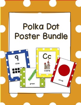 Preview of Classroom Decor Bundle | Polka Dot Theme, Colorful