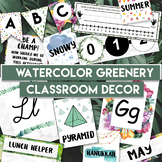 Classroom Decor Bundle Watercolor Greenery Floral Theme