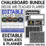 Classroom Decor Bundle and Teacher Planner Chalkboard Theme