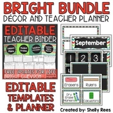 Classroom Decor Bundle with Teacher Planner Colorful Chalkboard