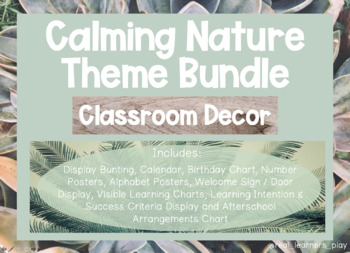 Preview of Classroom Decor - Calming Natural Theme with Real Photographs Bundle