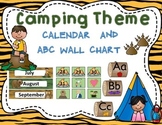 Classroom Decor Camping Theme Calendar Set and ABC Wall Chart