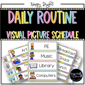 Classroom Decor | Classroom Daily Visual Schedule Cards | HAPPY BRIGHT