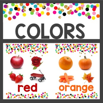 Preview of Classroom Decor Color Posters Confetti Themed