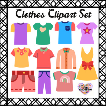 Classroom Decor Colorful Clothes Clipart Set by Fun Explorations
