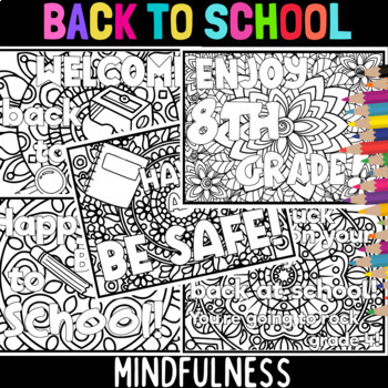 Preview of Classroom Decor Coloring Pages For Kids - Back to school Mindfulness Activity