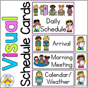 Daily Visual Schedule Cards | Classroom Decor | Class Routine by Clever ...