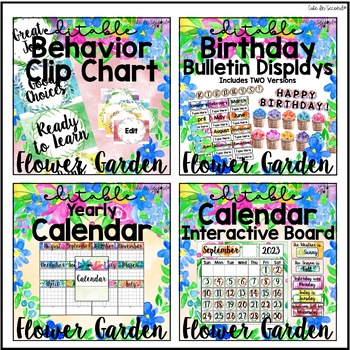 Flower Garden Classroom Decor Editable Theme Bundle by Cute in Second
