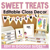 Classroom Decor Editable Sweet Treats Themed