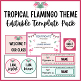 Classroom Decor Editable Template Bundle | Tropical Flamingo