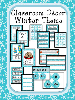 Preview of Classroom Decor Editable - Winter Theme