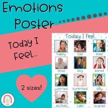 Preview of Classroom Decor - Emotions Poster - Preschool Feelings Social Emotional ELL