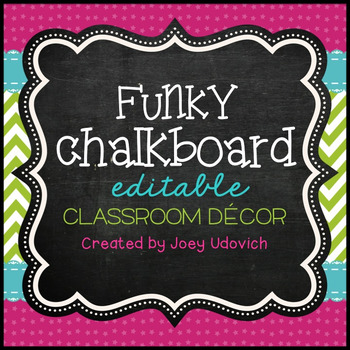 Preview of Classroom Decor Kit: Funky Chalkboard