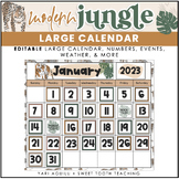 Classroom Decor | Large Printable Calendar | Modern Jungle Theme
