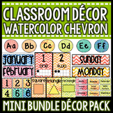 Watercolor Chevron Classroom Decor Set