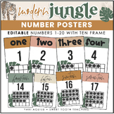 Neutral Number Posters with Ten Frame | Jungle Theme Class