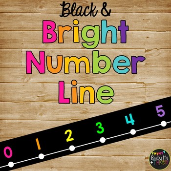 Preview of Classroom Decor Number Line Black and Bright  -100 to 300