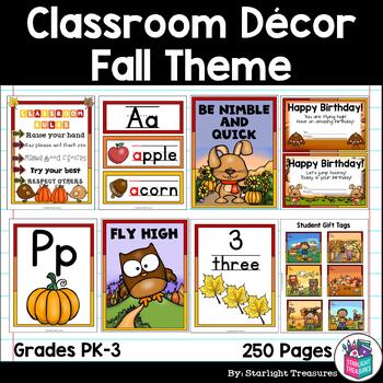 Preview of Classroom Decor Pack - Fall Theme