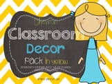 Classroom Decor Pack in Yellow Chevron