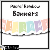 Classroom Decor | Pastel Rainbow Banners with White Letters