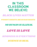 Classroom Decor/ Poster Set "In this classroom we believe..."