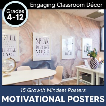 Preview of Growth Mindset Posters | Motivational Classroom Decor