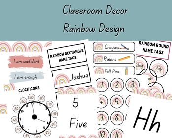 Preview of Classroom Decor - Rainbow Design